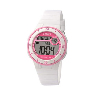 Unisex white digital mulifunctional silicone strap watch 5555.24